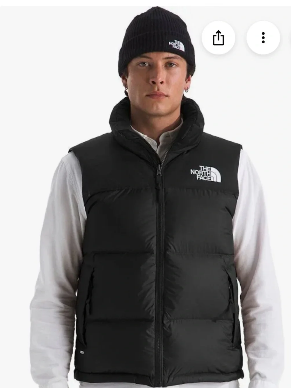 The North Face 1996 Retro Nuptse 700 Fill Down Puffer Vest Black - Size Large